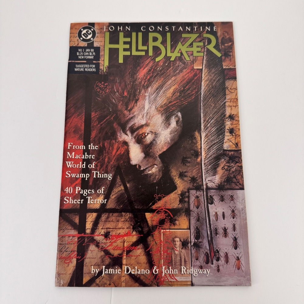 DC Comics Hellblazer Comic  Issue 1 1988 Constantine Horror Rare w/Board &‎ Bag